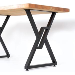 SSS Furniture Metal Table Legs 2 Pack Heavy Duty Furniture Legs 28Height 20Wide Rustic Decory Square Tube Iron Desk Legs Office Table Legs Industrial Country Style Metal Dining Legs (3)