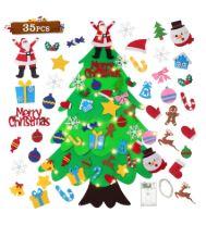 TOBEHIGHER Felt Christmas Tree for Kids - 3.6 FT Felt Christmas Tree with 35 Pcs Ornaments, Xmas Gifts for Kids Christmas Door Wall Hanging Decorations