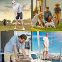 LUSHENUNI Mens Golf Shorts Stretch Quick Dry 7 Lightweight Hiking Casual Dress Athletic Shorts with Zipper Pockets (White)