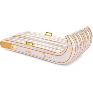 FUNBOY Gold & White Stripe Toboggan  Luxury Inflatable Snow Sled | Retro Holiday Stripe Design | Heavy-Duty Inflatable Winter Sled | Perfect for Snow Days & Holiday Fun