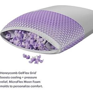 Purple Freeform Pillow - King Size, Customizable Support with GelFlex Grid & MicroFlex Moon Foam - Pressure Relief, Cooling, Extra Filling & Adjustable Height
