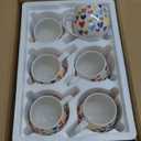 Layhit 6 Pcs Valentine's Day Coffee Mugs 12 oz Valentine Ceramic Mugs Bulk Cute Couple Cups Set for Anniversary Wedding Engagement Birthday Couple Gifts Mom Girlfriend (Heart)