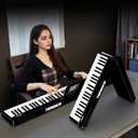 Portable Piano Keyboard Foldable: Portable Keyboard Piano 88 keys Semi-Weighted keyboard with MIDI Bluetooth TERENCE Electric Folding Piano Kit for Adult