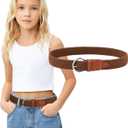 AWAYTR Girls Stretch Braided Belt - Kids Golf Softball Belt for Girls Aged 3-18 Years