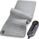 Heating Pad - Electric Heating Pad for Back Pain and Cramps Relief, Moist Heat Pad for Shoulder, Knee, Neck, 6 Heat Settings & Auto Shut Off and Machine Washable, 24" x 12" (Light Gray)