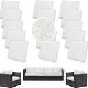 Outdoor Cushion Covers Set,14PCS Patio Furniture Couch Seat Slipcovers, Replacement for Sofa Sectional Chair(Cover，Only)