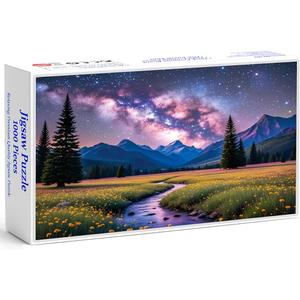 Puzzles for Adults 1000 Pieces - Starlit Meadow Colorful Jigsaw Puzzles, Fun Family Game, Challenging Brain Teaser, 28 x 20 in, Great Gift Idea & Home Decor (Starlit Meadow)