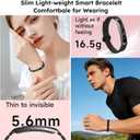 Smart Bracelet Fitness Tracker Heart Rate Monitor Sleep Activity Tracker Step Counter Calories Pedometer Waterproof Slim Thin Health Band for Women Ladies Men, Free App, 2 Bands