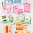35 Pcs Dollhouse Furniture Accessories Set Mini House Furniture Small Dollhouse Miniature Furniture Play House Accessories 1:12 Tiny Kitchen Bedroom LivingRoom Bathroom Boy Girl Toddler 3Y+