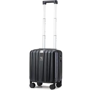 Hanke 14 Inch Underseat Carry On Luggage with Wheels Hard Shell Suitcases Carry On Bag Lightweight Small Mini Suitcase Tsa Luggage for Travel.Jet Black