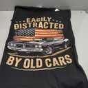 Easily Distracted by Old Cars Classic Car Guy Funny Vintage T-Shirt L
