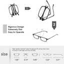 SKYOAK Evolved Folding Reading Glasses For Women Men Blue Light Blocking Anti UV Eyestrain Foldable Portable Compact Readers with Flat Hard Case Pocket Computer glasses 2.5 BLACK