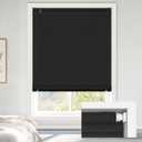 LazBlinds No Tools No Drill Cordless 1" Vinyl Mini Blinds, 100% Blackout Blinds for Indoor Windows, Room Darkening Privacy Window Blinds and Shades for Interior, 30 1/2" W x 64" H, Black
