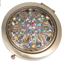 Vintage Mirror Compact Travel Makeup Mirror Cosmetic Pocket Mirror Mini Round Double-sided Folding Cosmetic Makeup Purse Mirror for Travel Mini Round Double-Sided Folding Compact Mirror