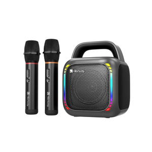 Karaoke Machine with 2 Wireless Microphones, Portable 5.0 Bluetooth Speaker for Adults & Kids, with 50W Speaker,Handle &RGB Lights, Supports TF Card/USB/Aux in/TWS,for Home,Party,Performance,Meeting