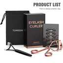 Eyelash Curler with Comb, Professional Volumizing Lash Lift Kit Lash Curler with Refill Pads for Home & Travel Uses, Rose Gold