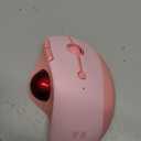 Seenda Wireless Trackball Mouse, Bluetooth - Ergonomic Rollerball Mouse Rechargeable, 3 Device Connection Optical Mice Adjustable DPI Thumb Control Mice Compatible for Mac/Android/Windows - Pink