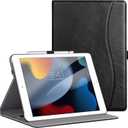ZtotopCases for New iPad 9th/8th/7th Generation Case, Premium PU Leather Folding Stand Cover for iPad 10.2" 2021/2020/2019, Black