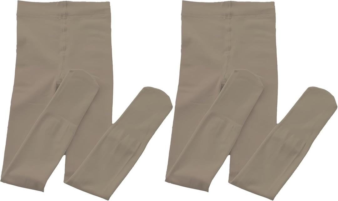 Wildarms Girls Dance Tights 2 Pairs - Ultra Soft Ballet Tights stockings Multiple Colors for Performances, Events (Small, Tan)