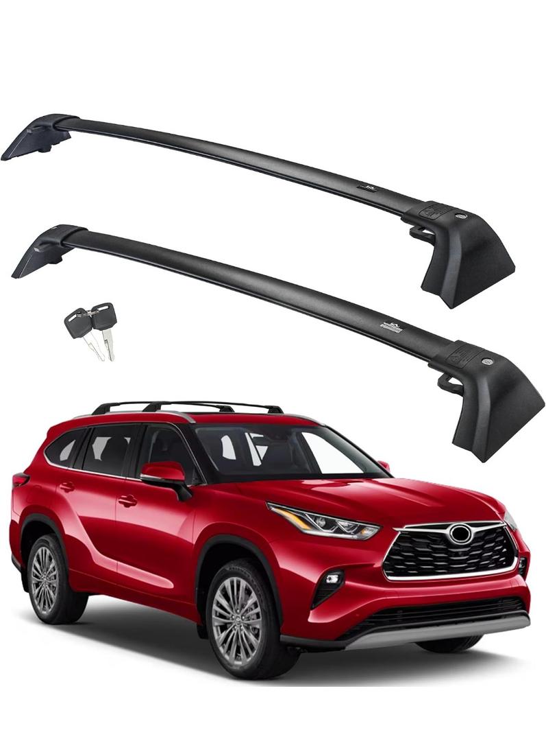Heavy Duty Roof Rack Crossbar Fits for 2020-2026 Toyota Highlander XLE/XSE/Limited/Platinum/Hybrid, (Not Fit Highlander L/LE/LE HYBRID), Anti Theft Mechanism Lock Max 260 lbs for Snowboards