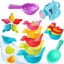 Fajiabao Bath Toys Toddlers 2-4 8 PCS Mold Free Bath Toys for Kids Ages 1-3 with Floating Ducks & Water Pool Beach Sand Toys in Bathtub for 1 2 3 4 5 6 Birthday Gifts
