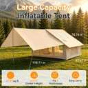 Inflatable Tent with Awning – Creates a Shaded Outdoor Living Space
Quick Setup Waterproof Oxford Blow Up Tent for 4-6 Person Camping, Family Glamping, 4-Season Air House with Pump