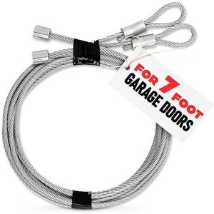 Garage Door Cables for 7 ft Door – 8 ft 6 inch Long, Heavy-Duty 304 Steel Galvanized Cables (Pack of 2) | Corrosion-Resistant, Rust-Proof Wire, Durable, Smooth Operation, Easy Installation, Reliable