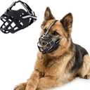 Breathable Basket Dog Muzzle - Adjustable, Prevents Biting/Chewing/Scavenging for Small/Medium/Large Dogs - Panting/Drinking Friendly, Easy Clean for Training (Muzzle 13.8-14.2 in, 66.1 lbs)