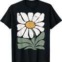 Boho Daisy ~ Flower Retro Botanical Wildflower Gardener T-Shirt, L