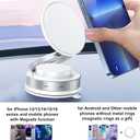 360 Vacuum Magnetic Phone Holder,Hands-Free Foldable Suction Magnetic Phone Holder Case,Multifunctional Vacuum Suction PhoneHolder for Smooth Surface,Mirror,Gym,Shower,Car Interior (White)