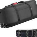 Finnhomy 120L Foldable Rolling Duffel Bag with 3 Wheels, Light Weight Travel Duffel bag with Large Loading Capacity, 32 inch Rolling Duffel bag with Shoulder Strap for Travel Camping Sports (Black)