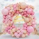 DBKL Pink Balloon Garland Arch Kit, Double Stuffed Dusty Rose Light Pink Balloons with Apricot, Pastel Pink, Boho Blush Balloons for Girls Baby Shower Birthday Wedding Party Decorations