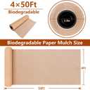 DECOHS 4 x 50 Ft Biodegradable Paper Weed Barrier- Heavy Duty Biodegradable Garden Bed Grass- Garden Paper Weed Control Barrier Weed Grass Blocker for Outdoor Garden Lawn