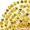 Zubebe Summer Bees Cocktail Picks Sunflower Bamboo Toothpicks Cocktail Toothpicks for Cupcake Fruit Appetizers Drinks Baby Shower Party Decorations(100 Pcs)