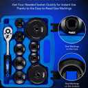 Orion Motor Tech Oil Filter Wrench Set, 10pc Oil Filter Socket Set, 3/8" Drive Metric Oil Filter Cap Wrench Removal Tool Kit, Low Profile Oil Filter Socket Set Compatible with Toyota VW BMW Mercedes