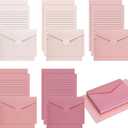 100 Pcs Stationery Lined Stationery Paper and Envelopes Set Includes 50 Letter Writing Paper and 50 Envelope for Office, 5.5 x 8.25 Inch(Dusty Rose)
