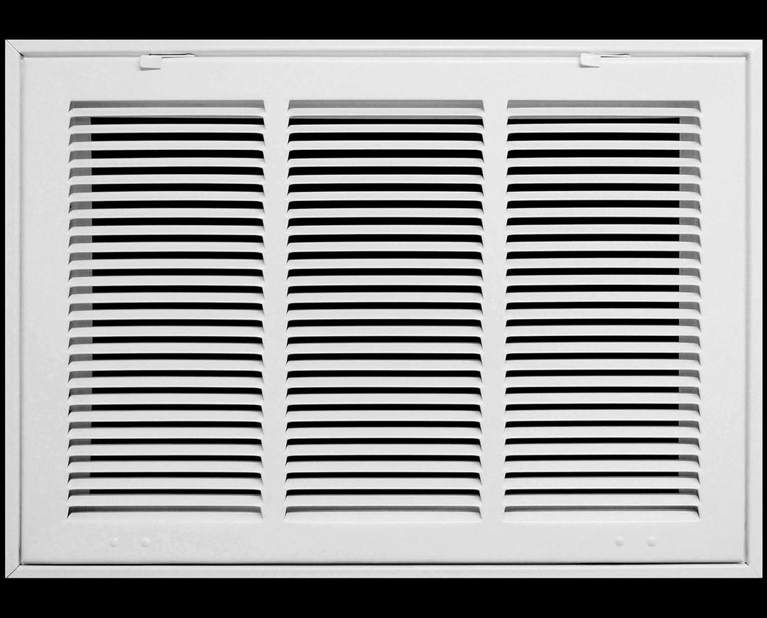 18" X 12 Steel Return Air Filter Grille for 1" Filter - Removable Face/Door - HVAC Duct Cover - Flat Stamped Face - White [Outer Dimensions: 20.5 X 13.75]