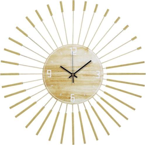 Taozhiyuan A Convenient Large Wall Clock with Adjustable Kits, Suitable for Home Decoration Suitable for Kitchen, Living Room or Office(Gold)