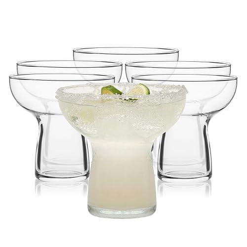 Libbey Stemless Margarita Glasses Set of 6, 10.25 ounces Classic Lightweight Margarita Cups, Fancy Glassware Set for Celebrations 