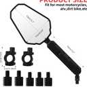 Upgraded Adventure Motorcycle Mirrors, Ball-Head ATV Rear View Mirror No Vibration & Wobble With 8/10MM Screw and 7/8" Handlebar Aluminum Mount Compatible with ATV Dirt Bike and More