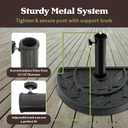 Half Round Umbrella Base - 20lb Weighted Semicircle Freestanding Resin and Concrete Umbrella Stand for Outdoor Use by Pure Garden (Black)