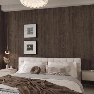 48x590inch Extra Wide Black Walnut Wood Wallpaper Dark Brown Wood Grain Vinyl Wrap Walnut Contact Paper Peel Stick Air Guide Slot Design Matte Thicken Self-adhesive Waterproof Wood Grain Wall Sticker