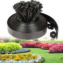 JERIA 2 Inch Tall 33 FT Garden Edging Kit with 45pcs Spikes, Plastic Edging for Landscaping