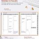 2 x 2026 Planner, Weekly and Monthly Calendar Planner from January 2026 - December 2026, 8.5" x 11" Hardcover Leather Hourly Appointment Book with Tabs, Spiral Daily Planners for College School Work Home, Brown (A4)