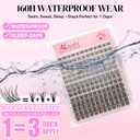 Lash Clusters Kit, DIY Cluster Eyelash Extensions 818mm,168pcs Fluffy D Curl Natural Lashes with Bond and Seal,Remover,TweezersNatural Fake Cat Eye Individual Manga Clusters 2-3-L