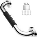 12 Inch Anti-Slip Shower Grab Bars w/Rubber Grip - 1" Diameter, iMomwee Chrome SUS304 Stainless Steel Bathroom Grab Bar Handle, Safety Balance Handrail for Wall, Handicap Elderly Assist Bath Handle