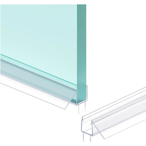 2PCS Shower Door Bottom Seal Strip, Clear PVC, 36" Length, Fits 6mm Thick Glass, Prevents Leaks & Water Damage, Easy Installation, No Adhesive Required (Clear, 36in for 1/4"(6mm) Door)