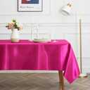 1 Pack Hot Pink Satin Tablecloth, 58 x 102 Inches Rectangle Hot Pink Table Cover, Smooth Fabric Satin Table Cloths,Luxury Silk Tablecloth for Party Wedding Dinner Restaurant