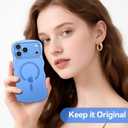 for iPhone 17 Pro Max Case: [Cute Wave Frame][Fit for MagSafe] Military Drop Shockproof Protection, Camera Protective Glossy Slim Magnetic Wavy Phone Cover for Women Girls 6.9'', Clear/Blue
