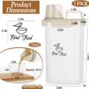 3.17 Qt/3 L Bird Seed Storage Container Airtight- Portable Bird Food Container with Airtight Measuring Cup, Clear Pet Parrot Seed Dispenser for Birds Food Chicken Feed Storage, Beige Lid